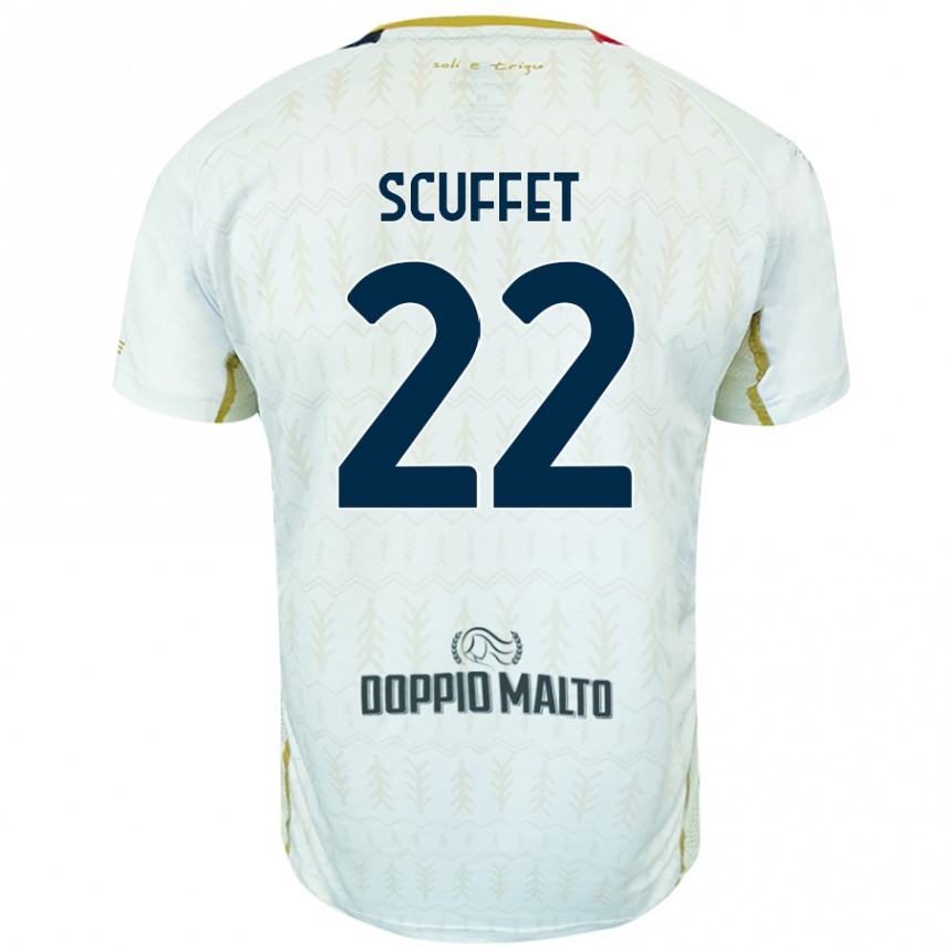 Kids Football Simone Scuffet #22 White Away Jersey 2024/25 T-Shirt Uk