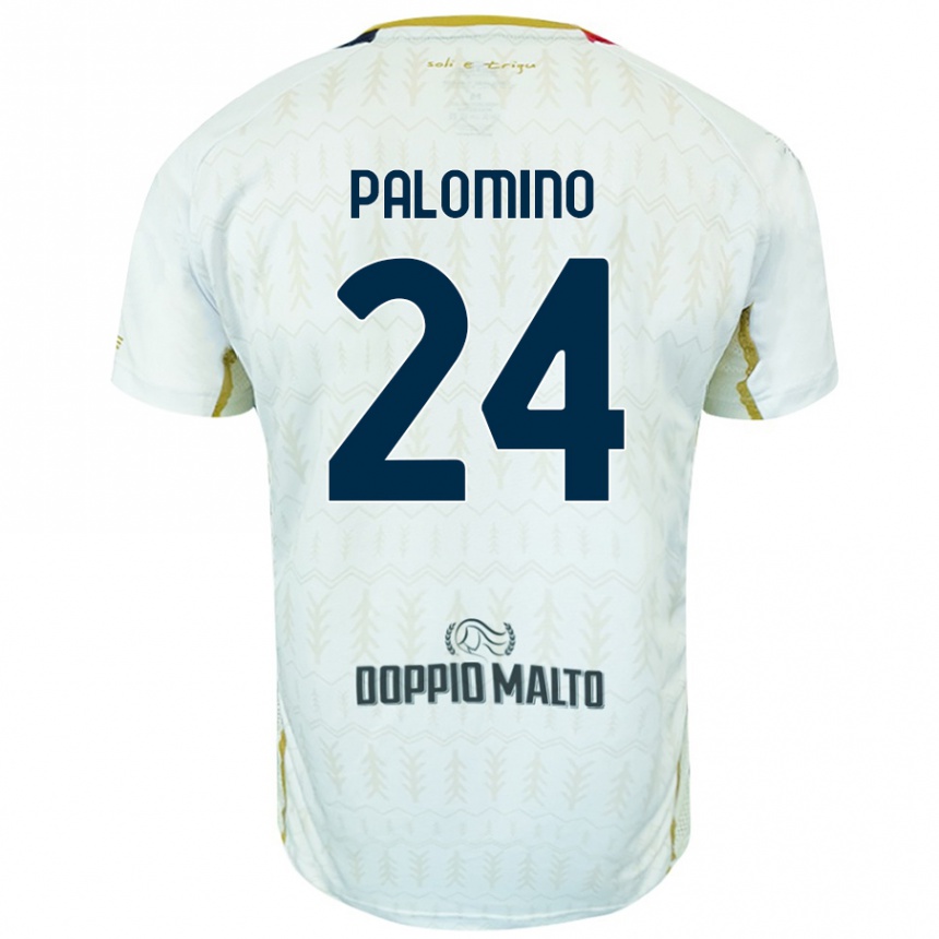 Kids Football José Luis Palomino #24 White Away Jersey 2024/25 T-Shirt Uk