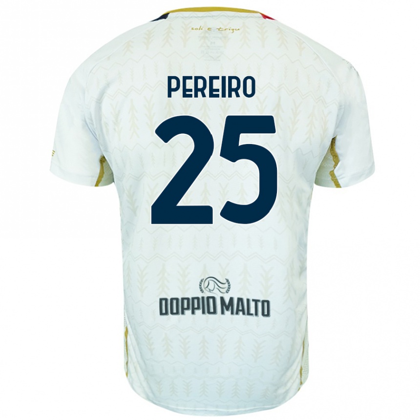 Kids Football Gastón Pereiro #25 White Away Jersey 2024/25 T-Shirt Uk