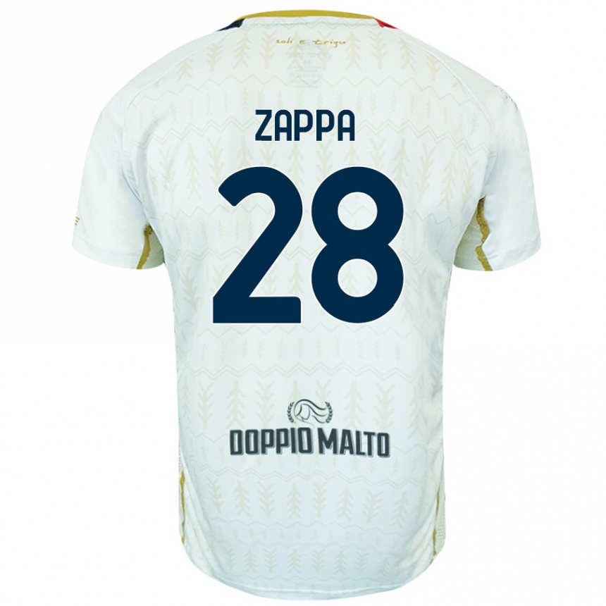 Kids Football Gabriele Zappa #28 White Away Jersey 2024/25 T-Shirt Uk