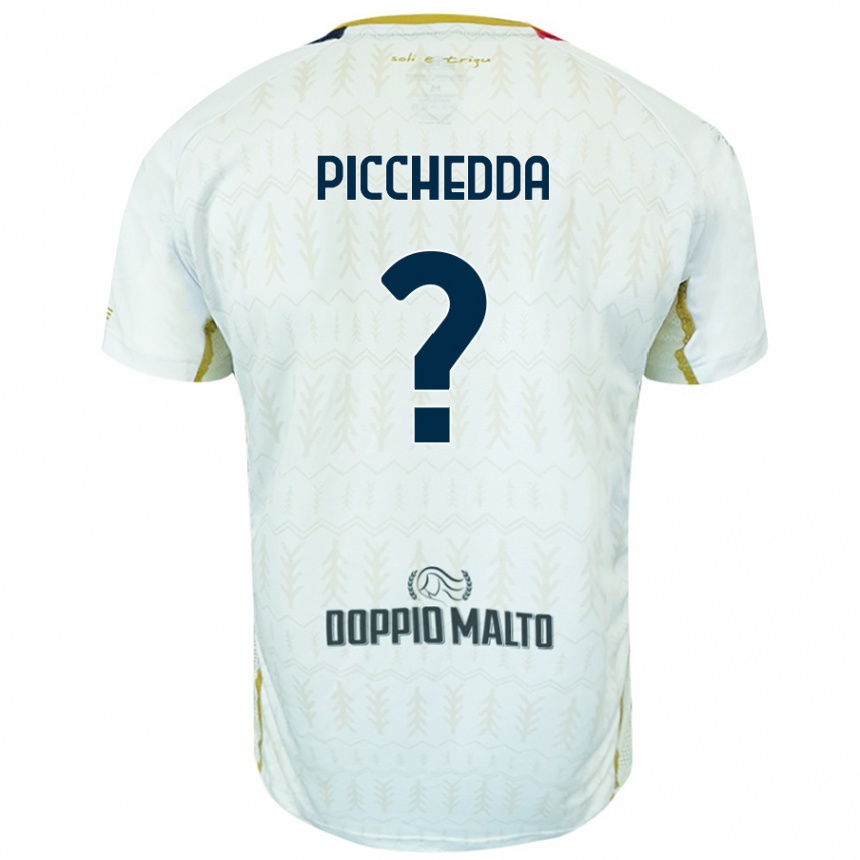 Kids Football Marco Picchedda #0 White Away Jersey 2024/25 T-Shirt Uk