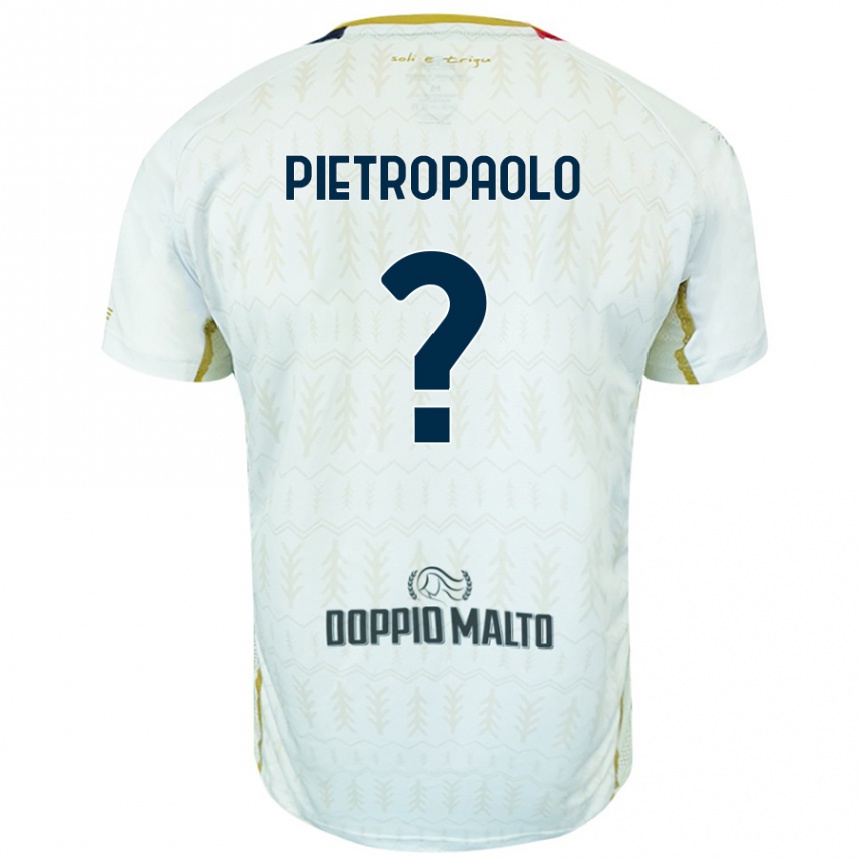 Kids Football Mario Pietropaolo #0 White Away Jersey 2024/25 T-Shirt Uk