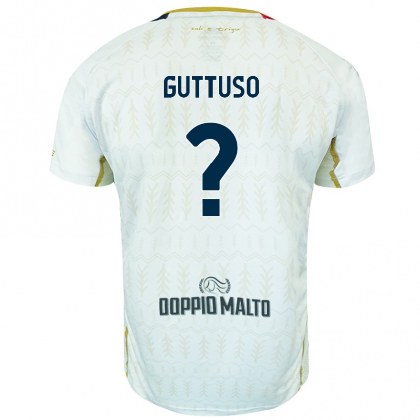 Kids Football Iacopo Guttuso #0 White Away Jersey 2024/25 T-Shirt Uk