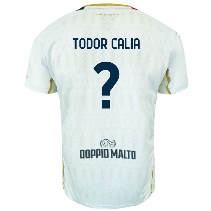 Kids Football Francesco Todor Calia #0 White Away Jersey 2024/25 T-Shirt Uk