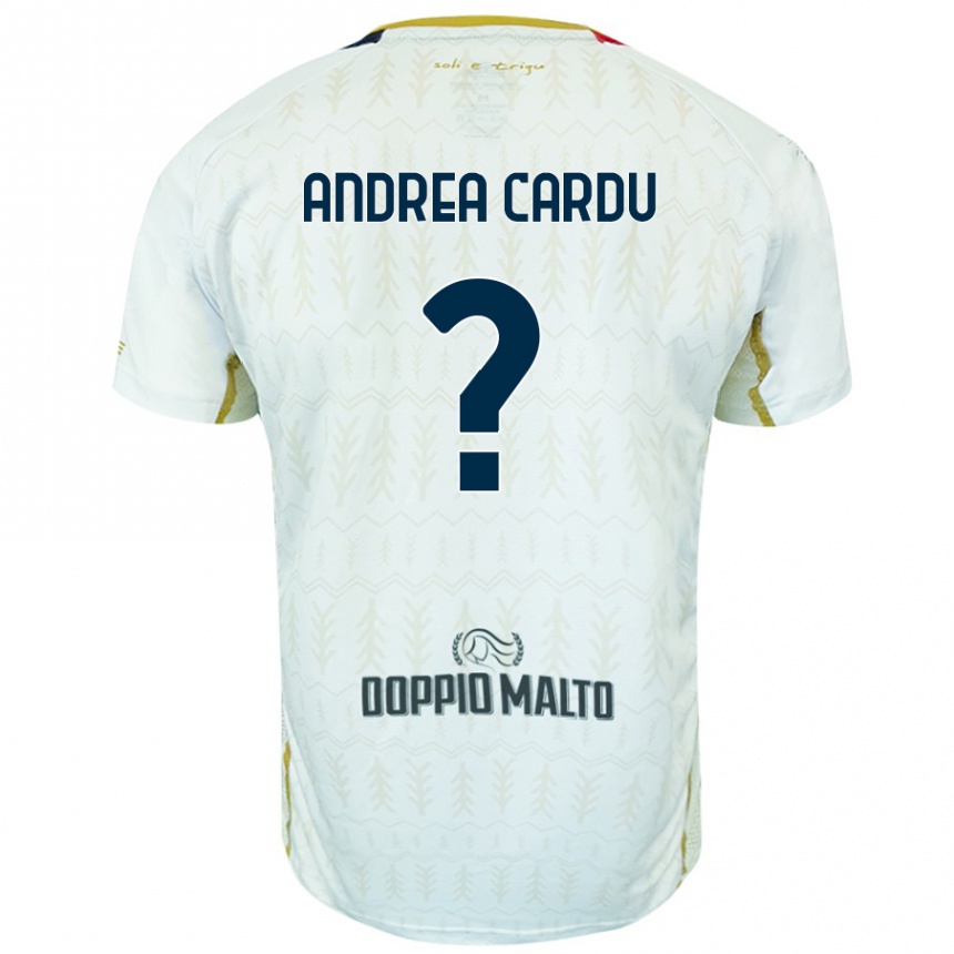 Kids Football Gian Andrea Cardu #0 White Away Jersey 2024/25 T-Shirt Uk