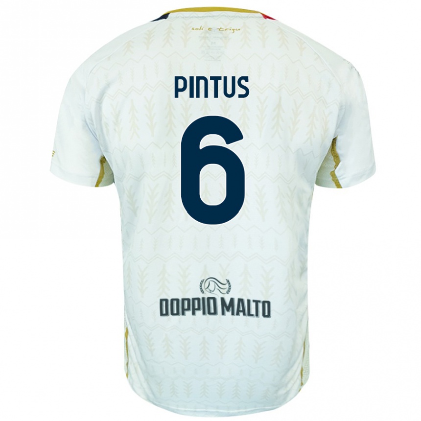 Kids Football Nicola Pintus #6 White Away Jersey 2024/25 T-Shirt Uk