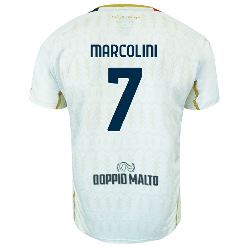 Kids Football Diego Marcolini #7 White Away Jersey 2024/25 T-Shirt Uk