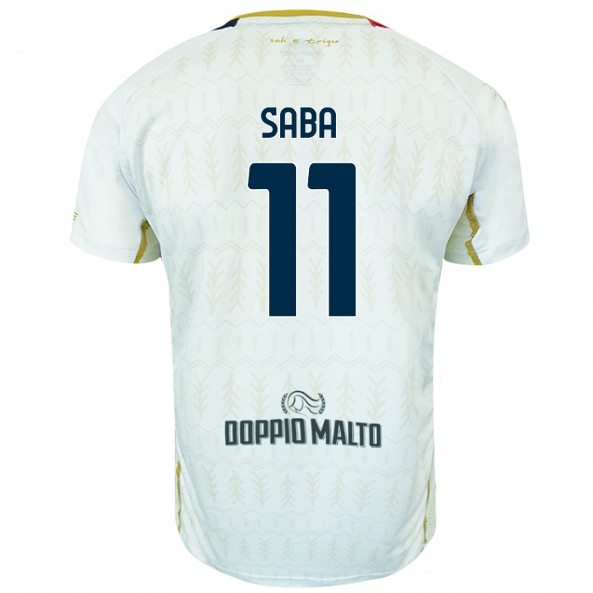 Kids Football Alessio Saba #11 White Away Jersey 2024/25 T-Shirt Uk