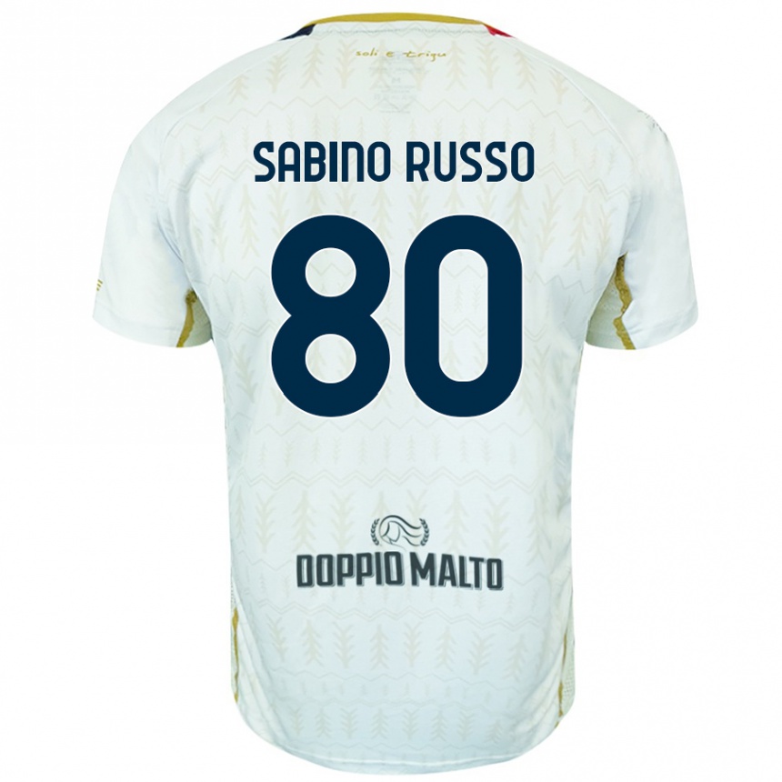 Kids Football Alessandro Sabino Russo #80 White Away Jersey 2024/25 T-Shirt Uk