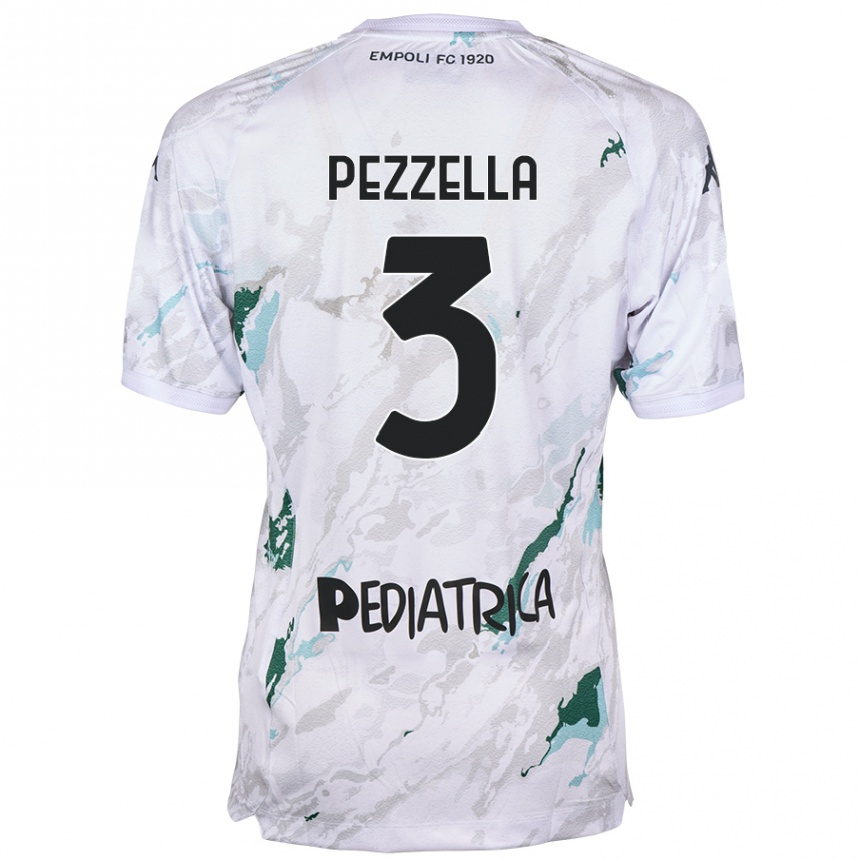 Kids Football Giuseppe Pezzella #3 Grey Away Jersey 2024/25 T-Shirt Uk