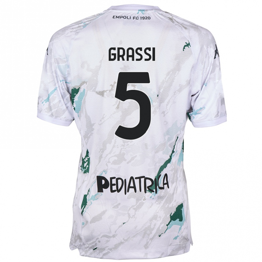 Kids Football Alberto Grassi #5 Grey Away Jersey 2024/25 T-Shirt Uk