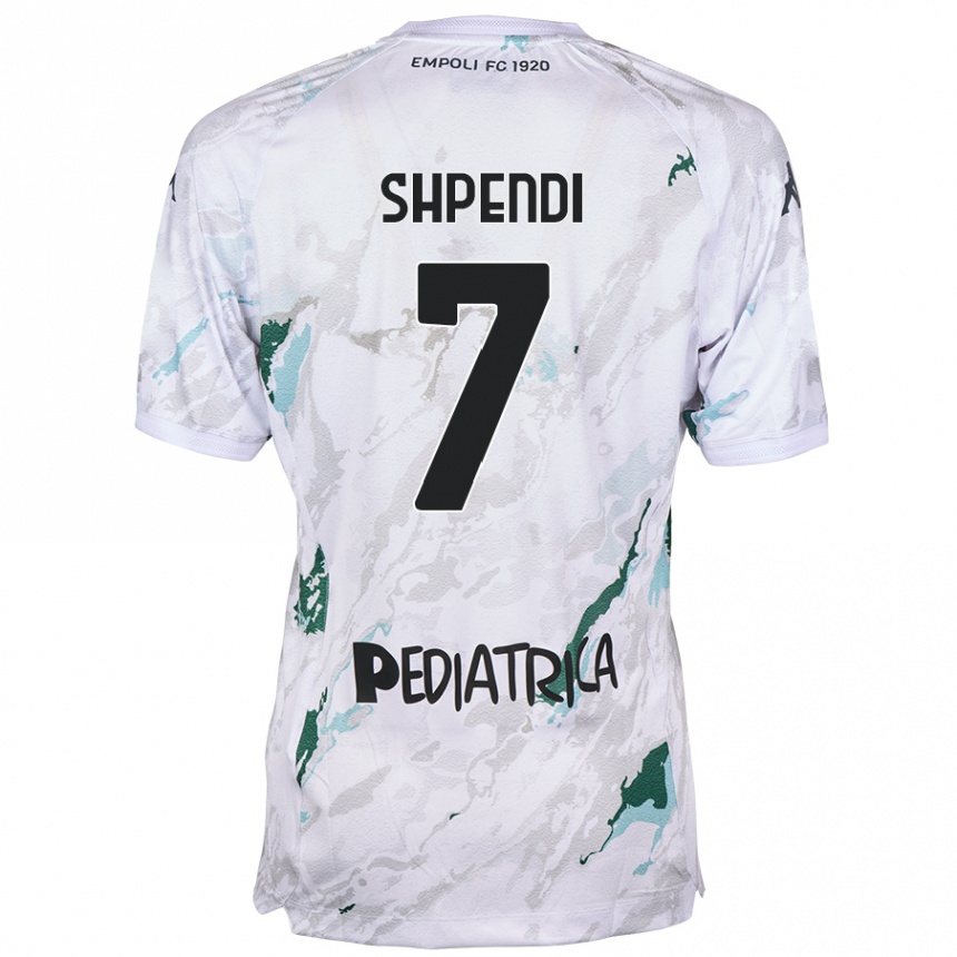 Kids Football Stiven Shpendi #7 Grey Away Jersey 2024/25 T-Shirt Uk