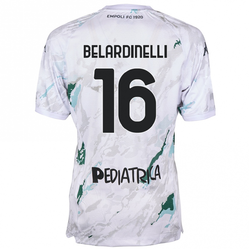 Kids Football Luca Belardinelli #16 Grey Away Jersey 2024/25 T-Shirt Uk