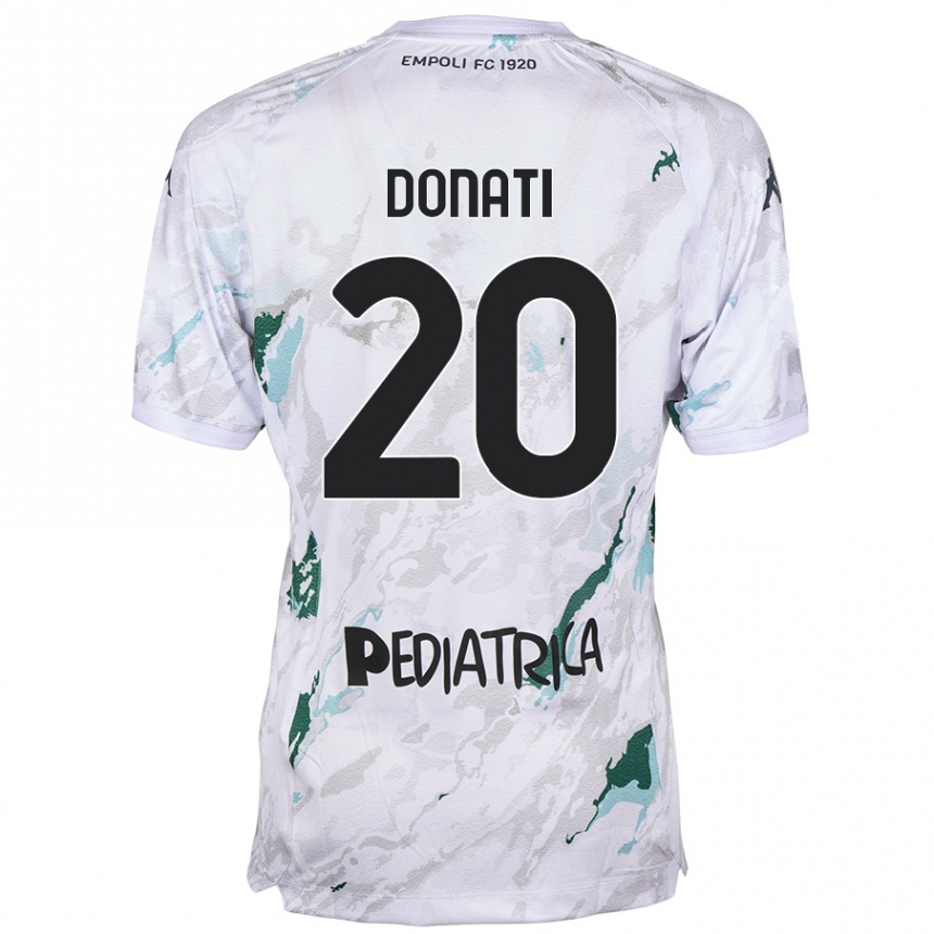 Kids Football Francesco Donati #20 Grey Away Jersey 2024/25 T-Shirt Uk