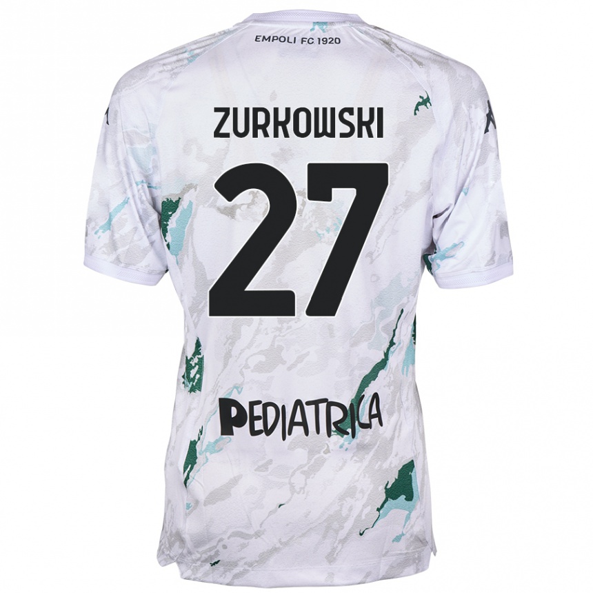 Kids Football Szymon Żurkowski #27 Grey Away Jersey 2024/25 T-Shirt Uk