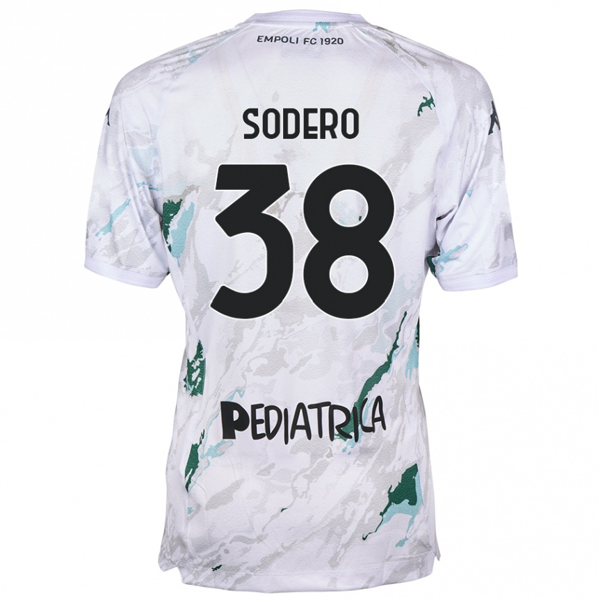 Kids Football Andrea Sodero #38 Grey Away Jersey 2024/25 T-Shirt Uk