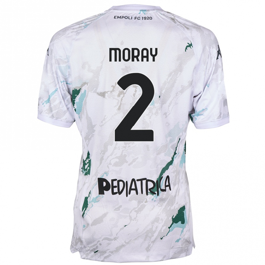 Kids Football Jeremy Moray #2 Grey Away Jersey 2024/25 T-Shirt Uk