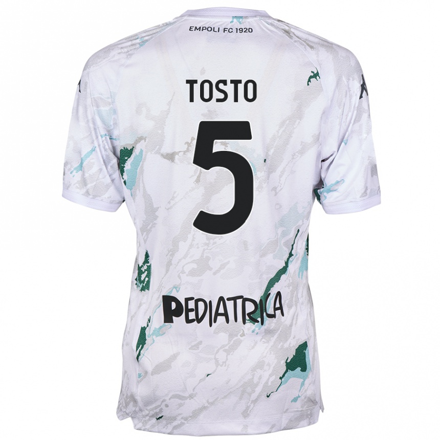 Kids Football Lorenzo Tosto #5 Grey Away Jersey 2024/25 T-Shirt Uk