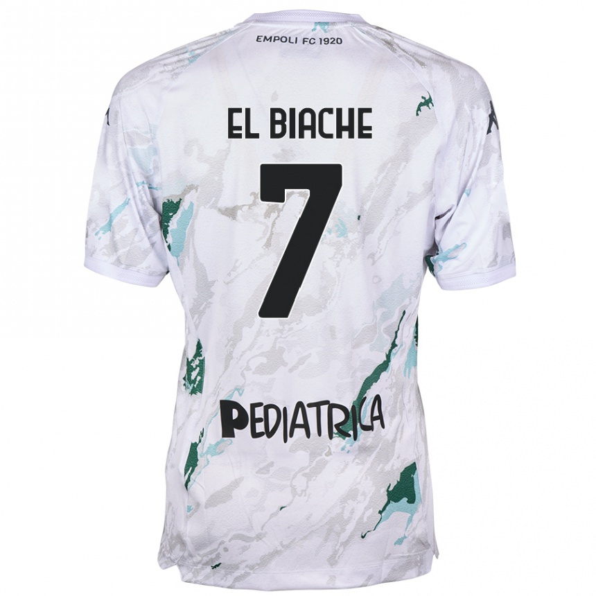 Kids Football Noah El Biache #7 Grey Away Jersey 2024/25 T-Shirt Uk