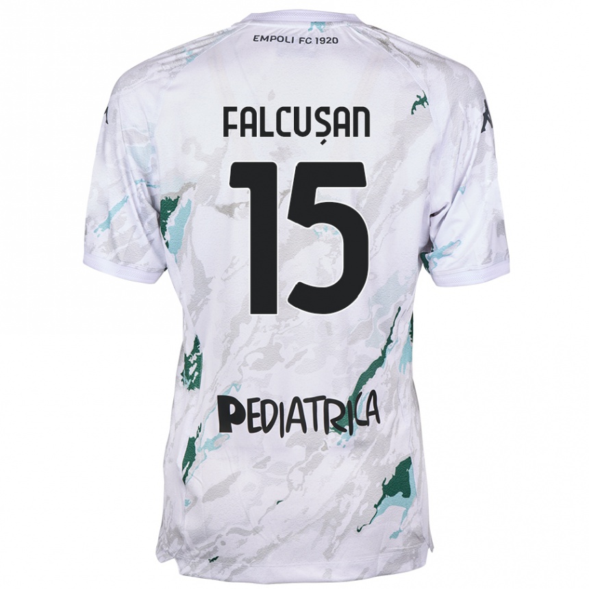 Kids Football Darius Fălcușan #15 Grey Away Jersey 2024/25 T-Shirt Uk