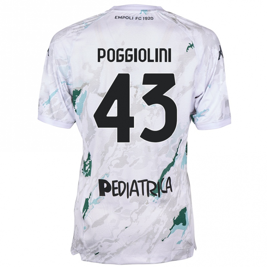 Kids Football Duccio Poggiolini #43 Grey Away Jersey 2024/25 T-Shirt Uk