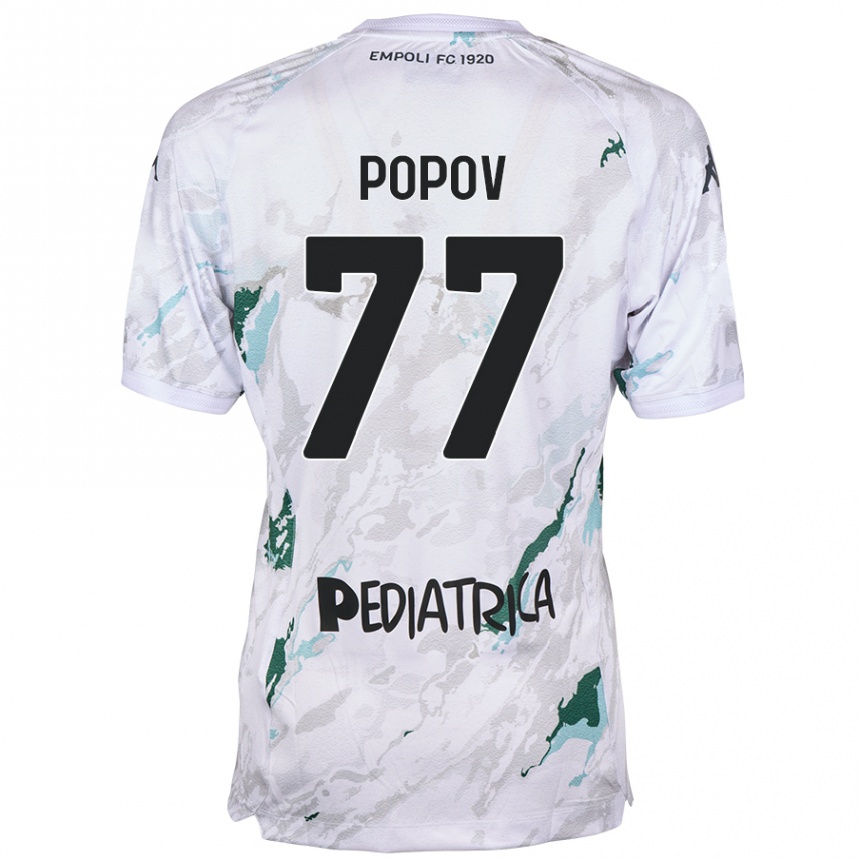 Kids Football Bogdan Popov #77 Grey Away Jersey 2024/25 T-Shirt Uk