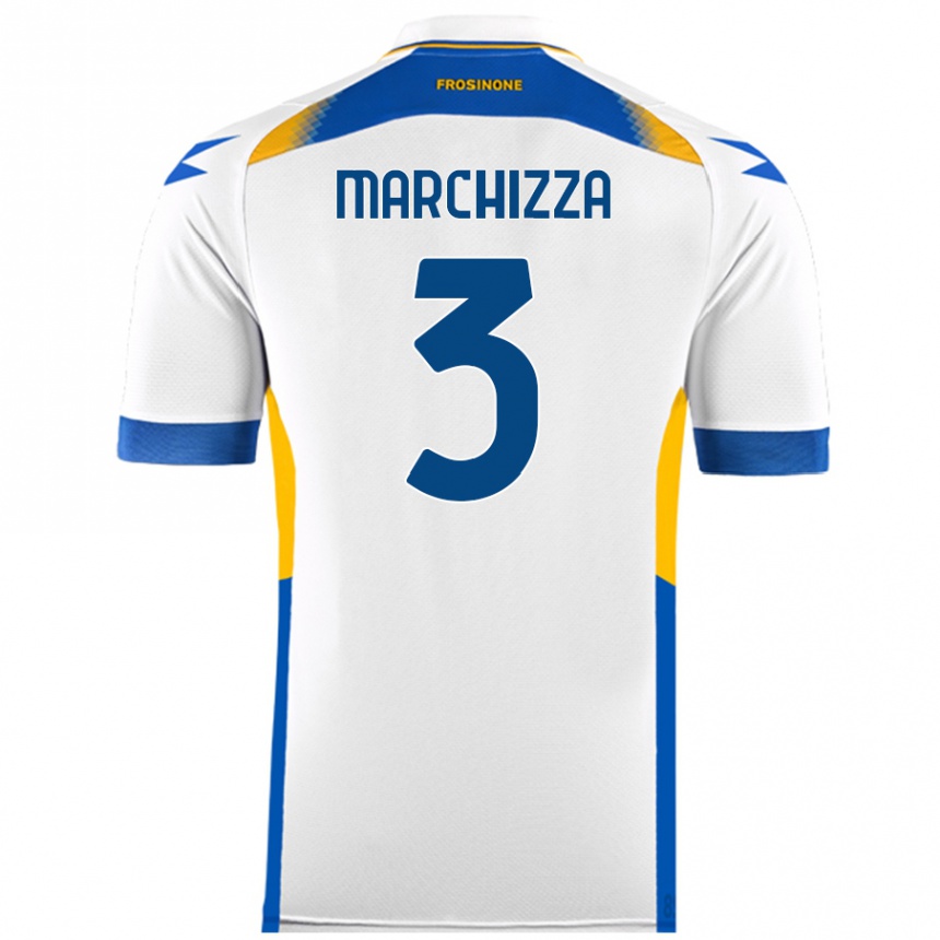 Kids Football Riccardo Marchizza #3 White Away Jersey 2024/25 T-Shirt Uk