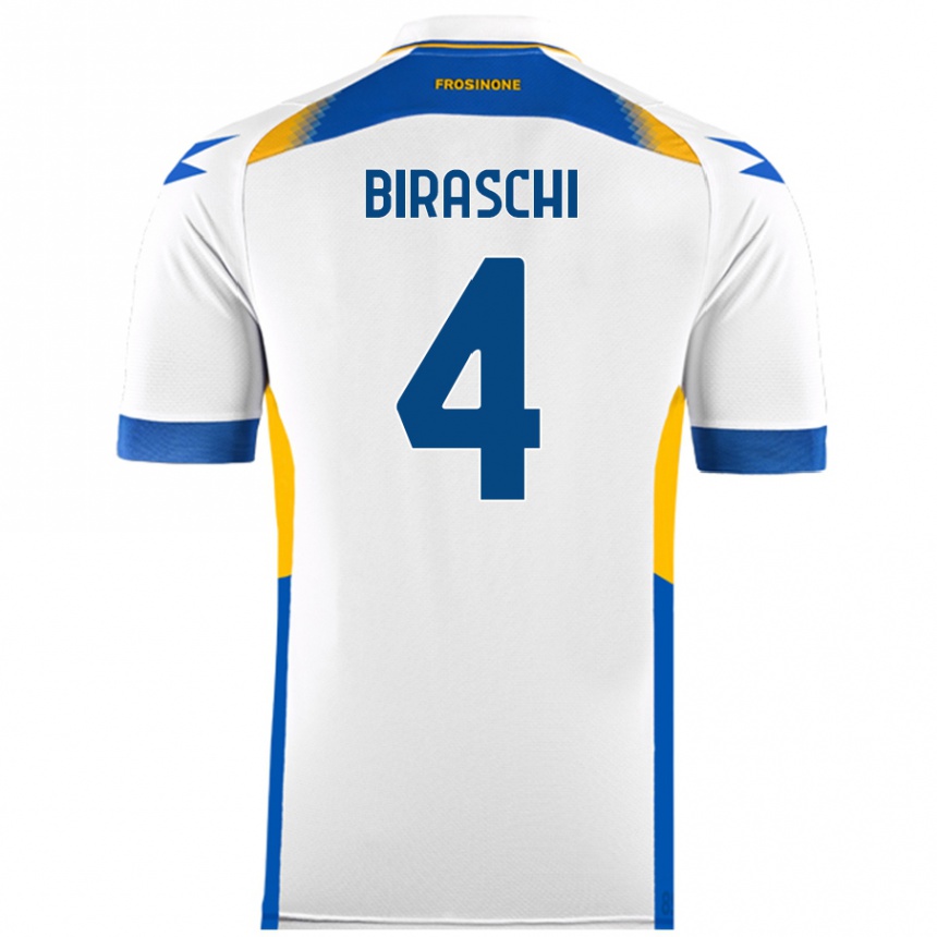 Kids Football Davide Biraschi #4 White Away Jersey 2024/25 T-Shirt Uk