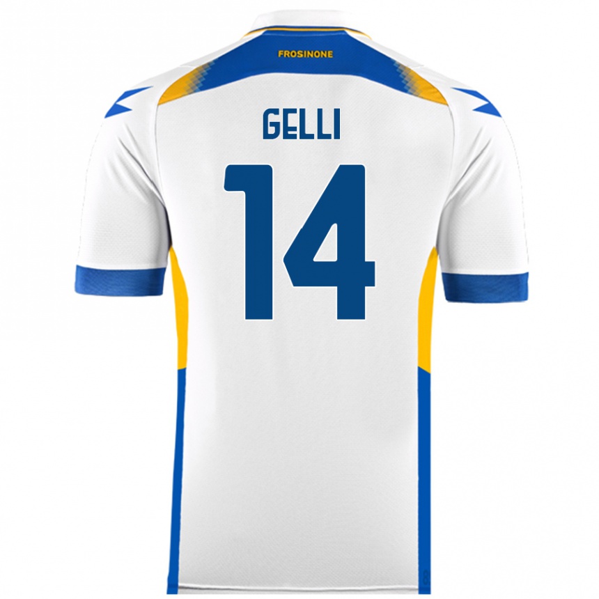 Kids Football Francesco Gelli #14 White Away Jersey 2024/25 T-Shirt Uk