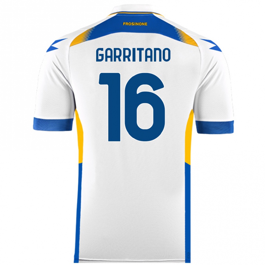 Kids Football Luca Garritano #16 White Away Jersey 2024/25 T-Shirt Uk