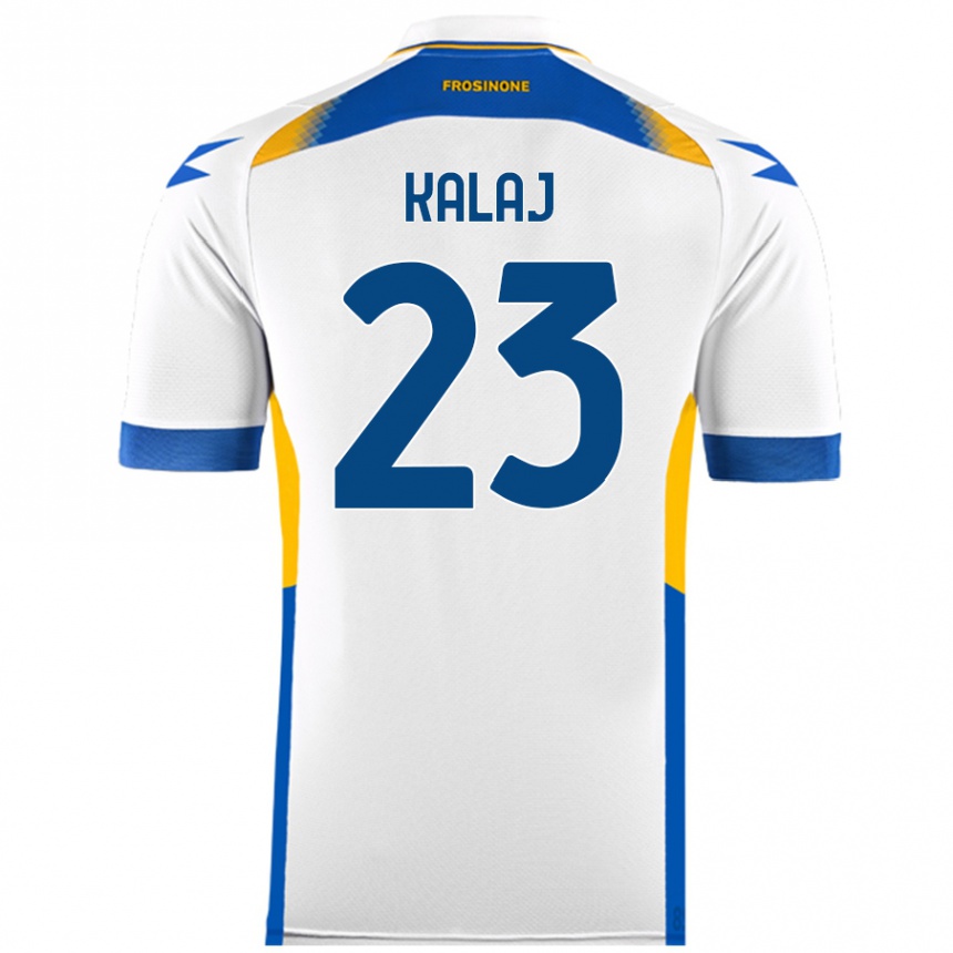 Kids Football Sergio Kalaj #23 White Away Jersey 2024/25 T-Shirt Uk