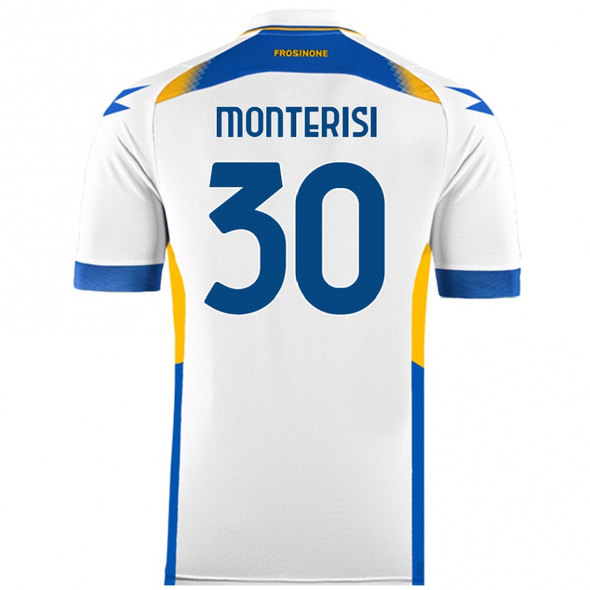 Kids Football Ilario Monterisi #30 White Away Jersey 2024/25 T-Shirt Uk