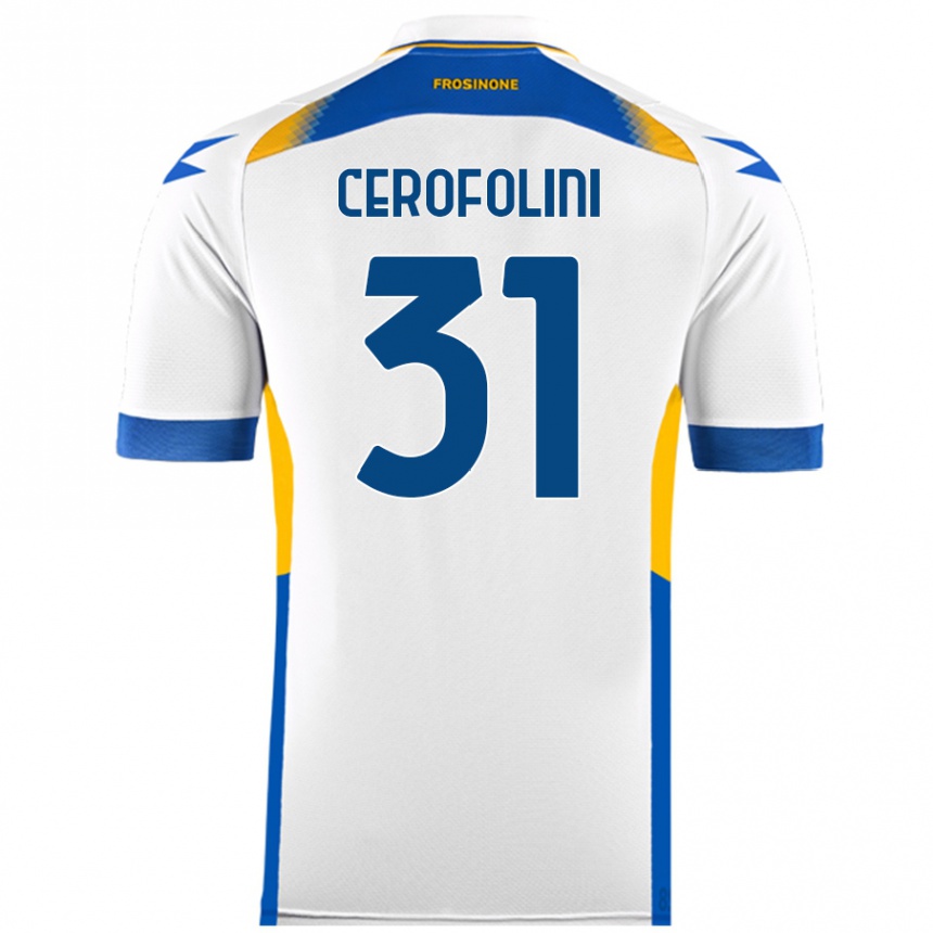 Kids Football Michele Cerofolini #31 White Away Jersey 2024/25 T-Shirt Uk