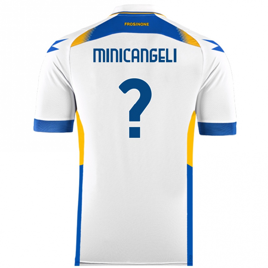 Kids Football Francesco Minicangeli #0 White Away Jersey 2024/25 T-Shirt Uk