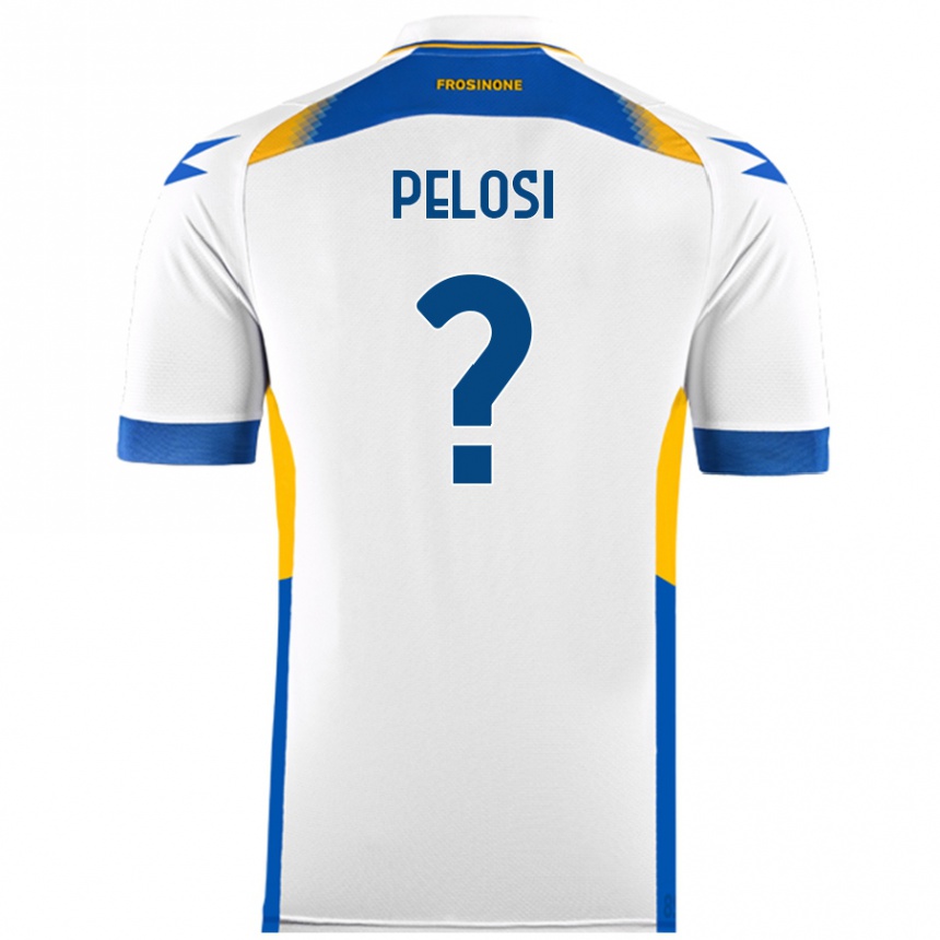 Kids Football Dario Pelosi #0 White Away Jersey 2024/25 T-Shirt Uk