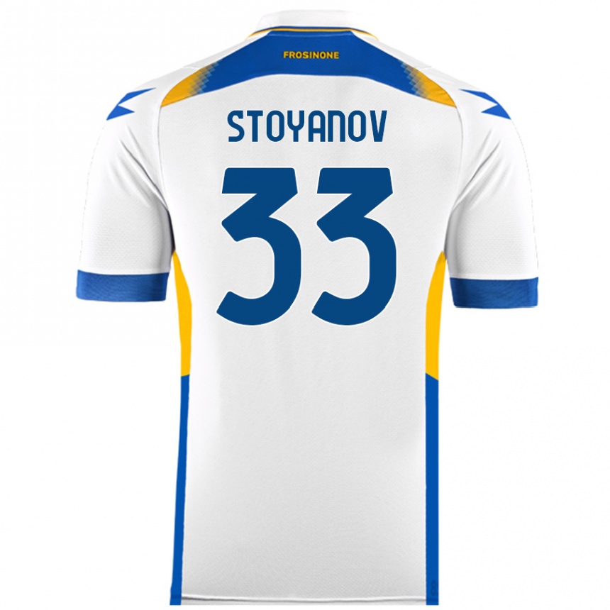 Kids Football Steliyan Stoyanov #33 White Away Jersey 2024/25 T-Shirt Uk