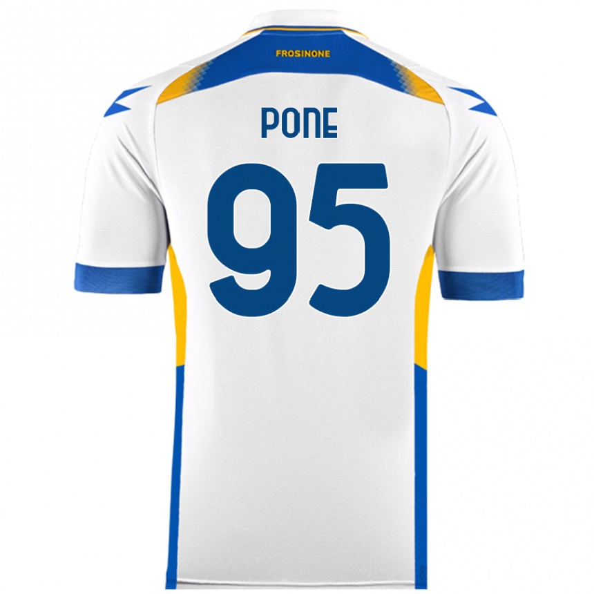 Kids Football Cristian Pone #95 White Away Jersey 2024/25 T-Shirt Uk