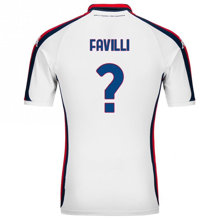 Kids Football Andrea Favilli #0 White Away Jersey 2024/25 T-Shirt Uk