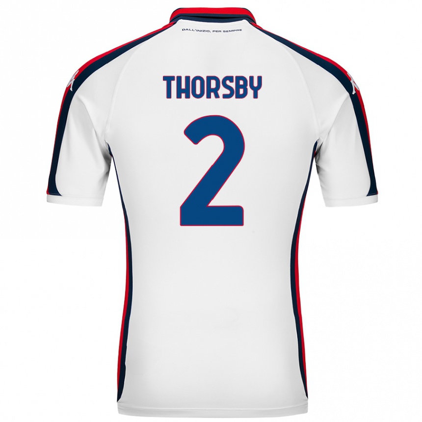 Kids Football Morten Thorsby #2 White Away Jersey 2024/25 T-Shirt Uk