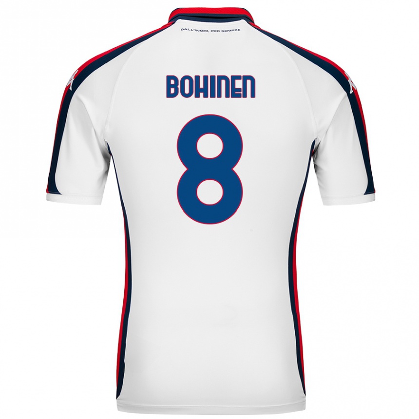 Kids Football Emil Bohinen #8 White Away Jersey 2024/25 T-Shirt Uk