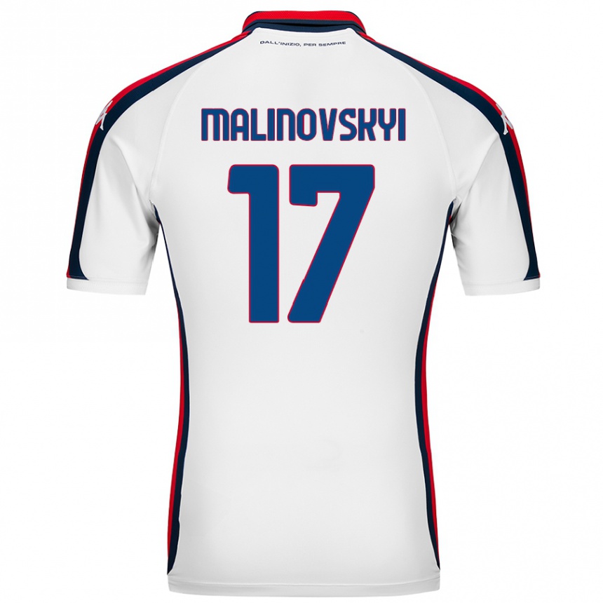 Kids Football Ruslan Malinovskyi #17 White Away Jersey 2024/25 T-Shirt Uk