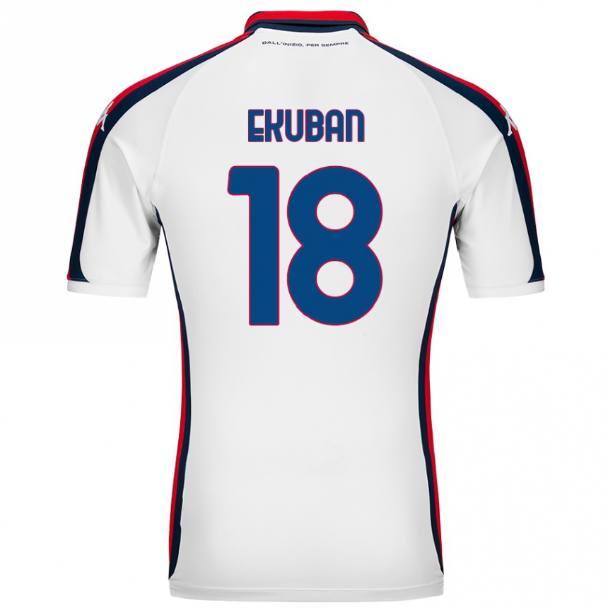 Kids Football Caleb Ekuban #18 White Away Jersey 2024/25 T-Shirt Uk