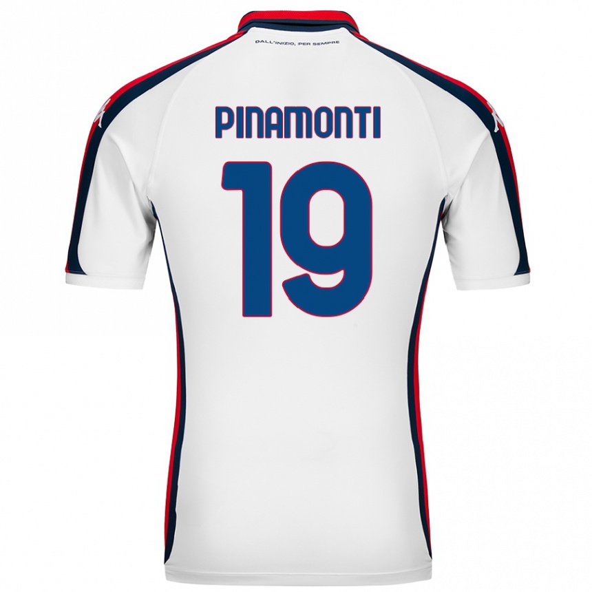 Kids Football Andrea Pinamonti #19 White Away Jersey 2024/25 T-Shirt Uk