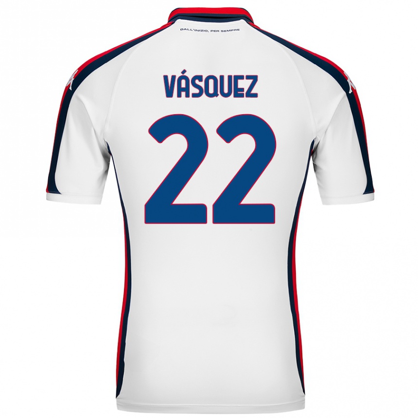 Kids Football Johan Vásquez #22 White Away Jersey 2024/25 T-Shirt Uk