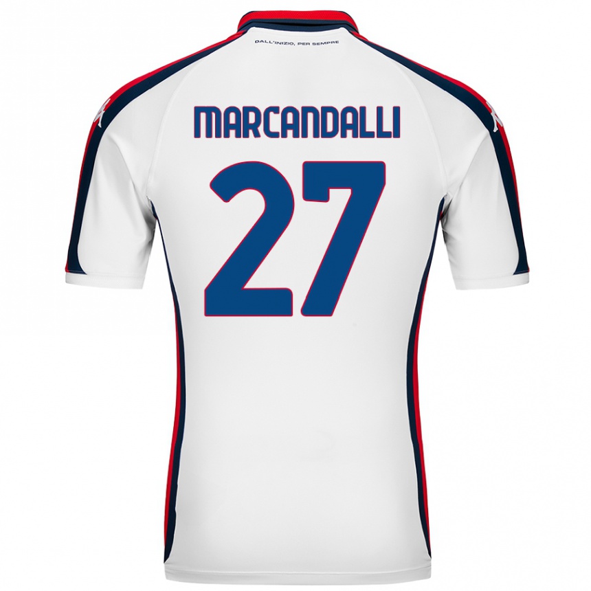 Kids Football Alessandro Marcandalli #27 White Away Jersey 2024/25 T-Shirt Uk