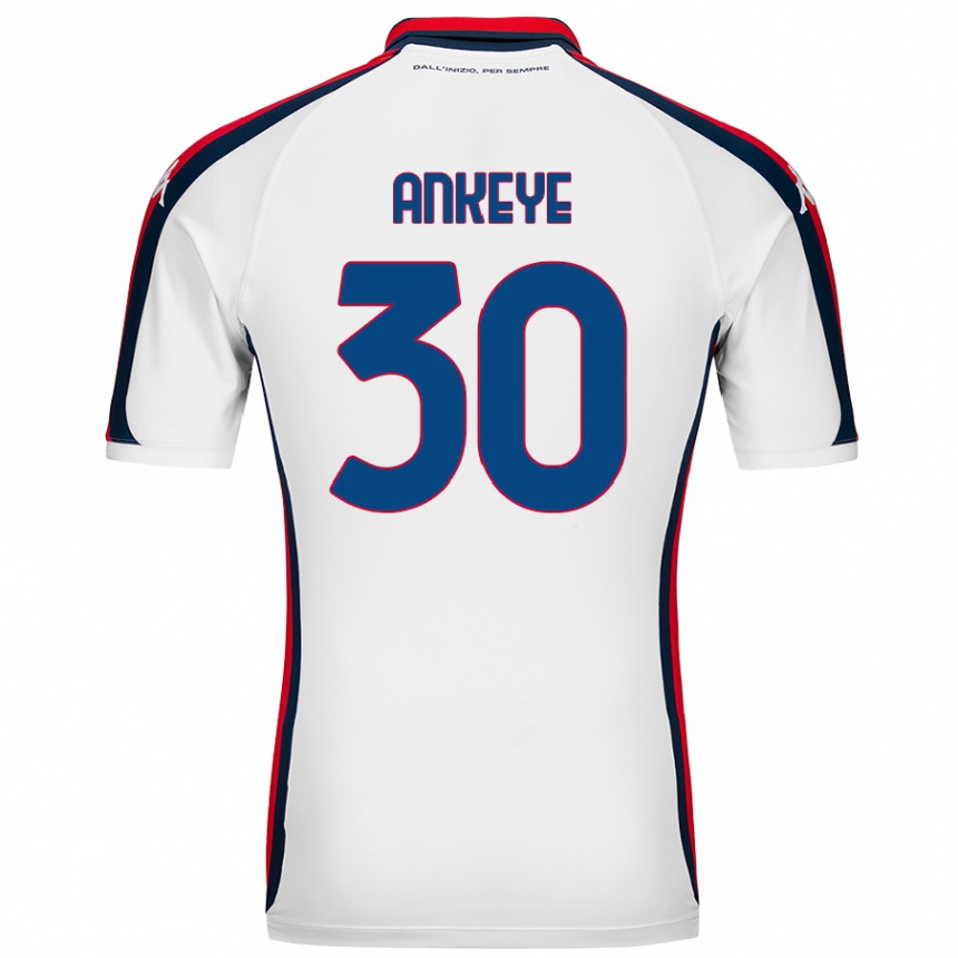 Kids Football David Ankeye #30 White Away Jersey 2024/25 T-Shirt Uk