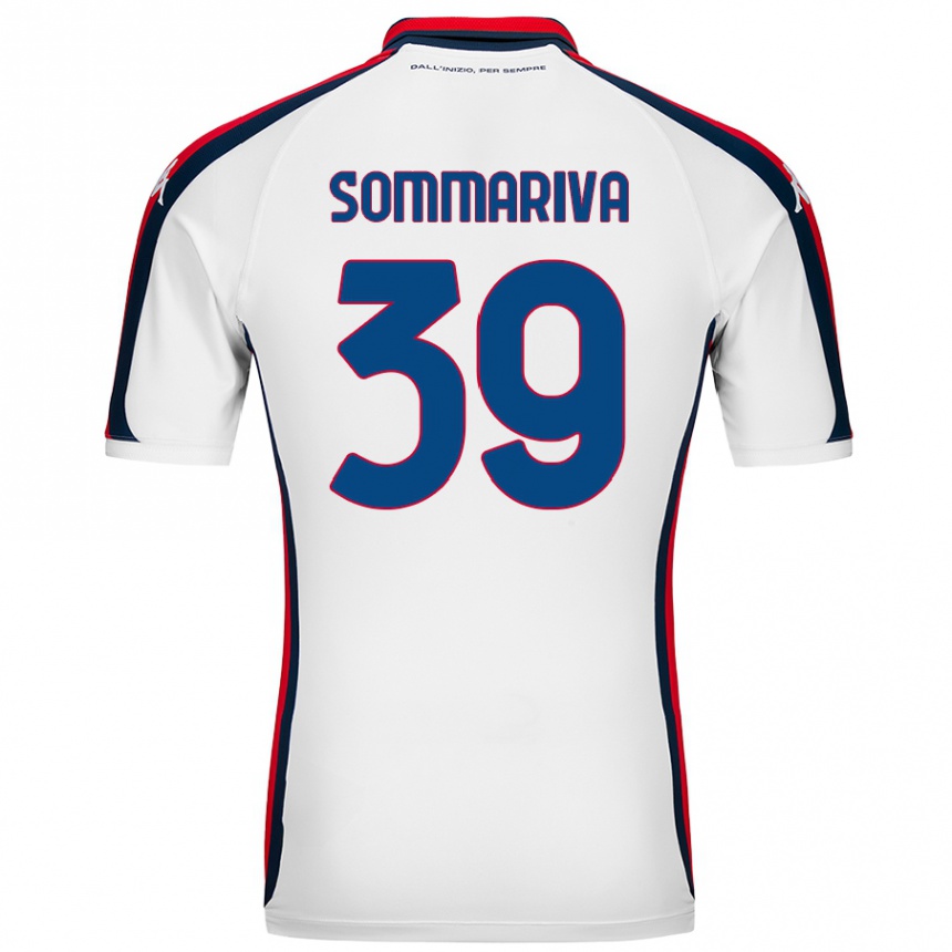 Kids Football Daniele Sommariva #39 White Away Jersey 2024/25 T-Shirt Uk