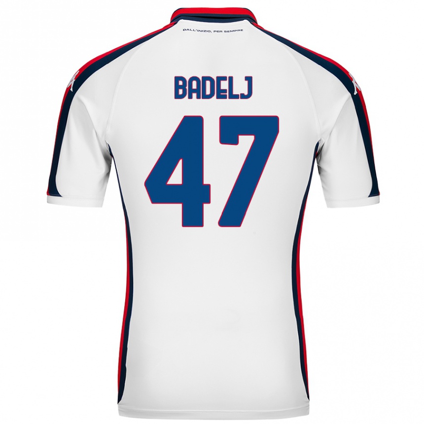 Kids Football Milan Badelj #47 White Away Jersey 2024/25 T-Shirt Uk