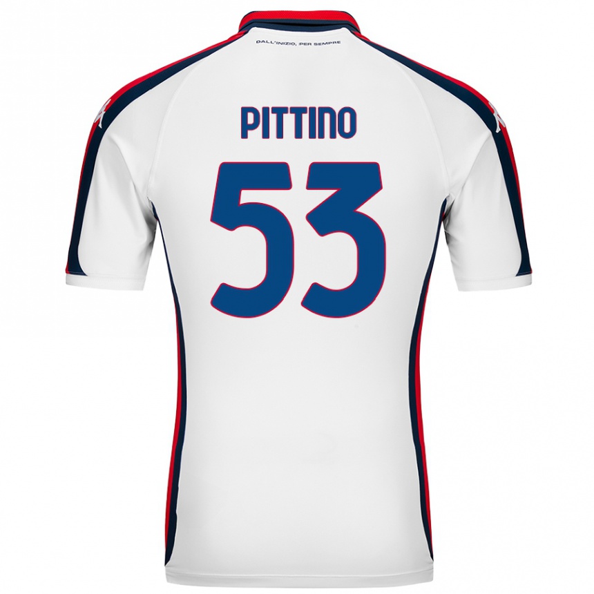 Kids Football Tommaso Pittino #53 White Away Jersey 2024/25 T-Shirt Uk