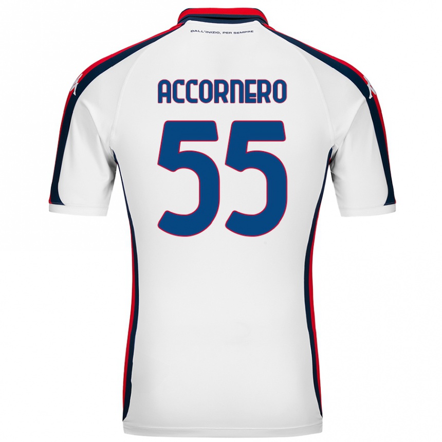 Kids Football Federico Accornero #55 White Away Jersey 2024/25 T-Shirt Uk